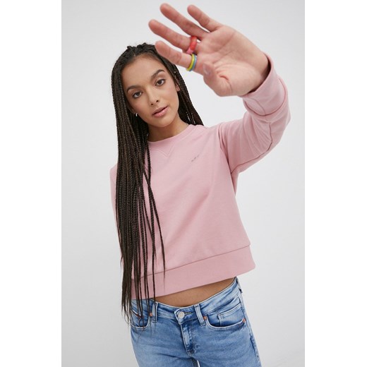 adidas Originals bluza bawełniana Trefoil Moments HE6923 damska kolor różowy gładka HE6923-WONMAU ze sklepu PRM w kategorii Bluzy damskie - zdjęcie 161416330