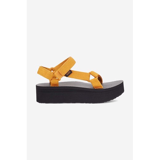 Teva sandały Flatform Universal Vegan damskie kolor żółty na platformie 1008844.TTSN-TTSN ze sklepu PRM w kategorii Sandały damskie - zdjęcie 161416353
