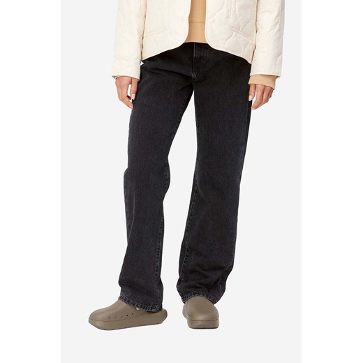 Carhartt WIP jeansy bawełniane Noxon kolor czarny I031920-BLUE.STONE ze sklepu PRM w kategorii Jeansy damskie - zdjęcie 161416721