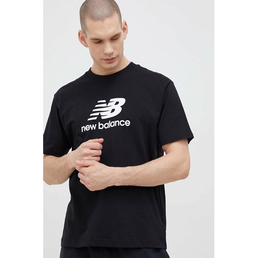 New Balance t-shirt bawełniany kolor czarny wzorzysty MT31541BK-1BK ze sklepu PRM w kategorii T-shirty męskie - zdjęcie 161416791