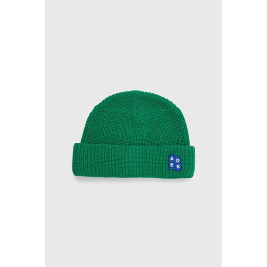 Ader Error czapka wełniana kolor zielony wełniana ze sklepu PRM w kategorii Czapki zimowe damskie - zdjęcie 161417030
