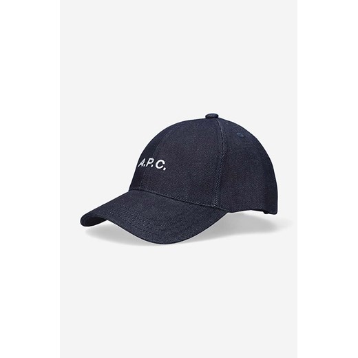 A.P.C. czapka z daszkiem Casquette Charlie kolor granatowy z aplikacją ONE PRM