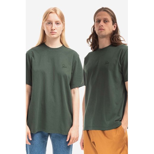 by Parra t-shirt bawełniany Logo kolor zielony gładki 48205-PINE.GREEN ze sklepu PRM w kategorii T-shirty męskie - zdjęcie 161417253