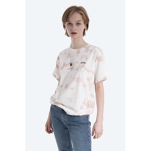 A.P.C. t-shirt bawełniany Cassie kolor beżowy COEJN.F26954-ROSE L wyprzedaż PRM