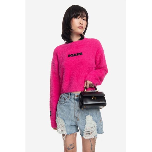 KSUBI sweter damski kolor różowy WPS23KW001-ROZOWY ze sklepu PRM w kategorii Swetry damskie - zdjęcie 161418341