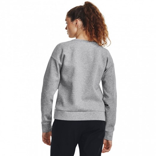 Damska bluza treningowa nierozpinana bez kaptura Under Armour Unstoppable Flc Crew - szara ze sklepu Sportstylestory.com w kategorii Bluzy damskie - zdjęcie 161423010
