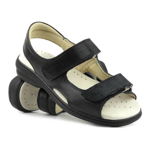 Wygodne, skórzane sandały damskie profilaktyczne - KOSELA MEDIC 9154, czarne ze sklepu ulubioneobuwie w kategorii Sandały damskie - zdjęcie 161424241