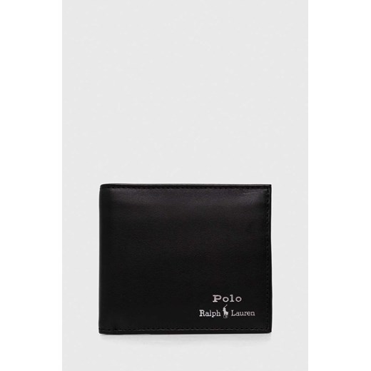 Polo Ralph Lauren portfel skórzany męski kolor czarny ze sklepu ANSWEAR.com w kategorii Portfele męskie - zdjęcie 161426893