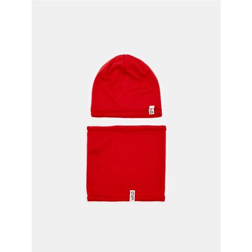 Sinsay - Komplet: czapka i komin - czerwony Sinsay M okazja Sinsay