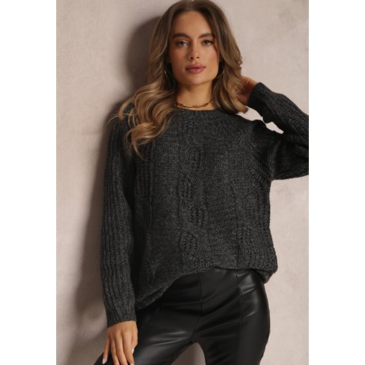 Czarny Sweter Adrel ze sklepu Renee odzież w kategorii Swetry damskie - zdjęcie 161438494