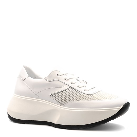 Buty sportowe damskie sneakersy białe sznurowane na wiosnę 