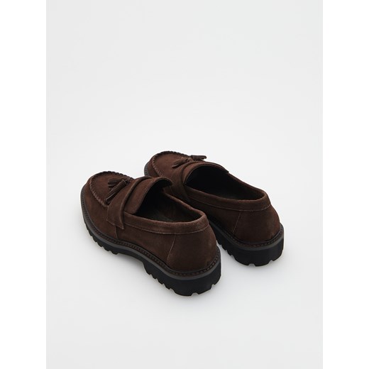 Reserved - Zamszowe loafersy - Brązowy Reserved 45 Reserved