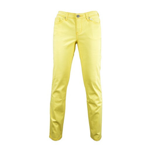 Heine jeansy rurki żółte n-fashion-pl zielony abstrakcyjne wzory