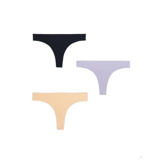 Cropp - 3 pack bezszwowych stringów - czarny Cropp S Cropp