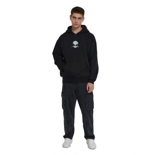 Cropp - Czarna bluza z kapturem - czarny Cropp M Cropp
