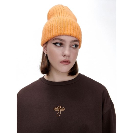 Cropp - Brązowa bluza z haftem - brązowy Cropp S promocyjna cena Cropp