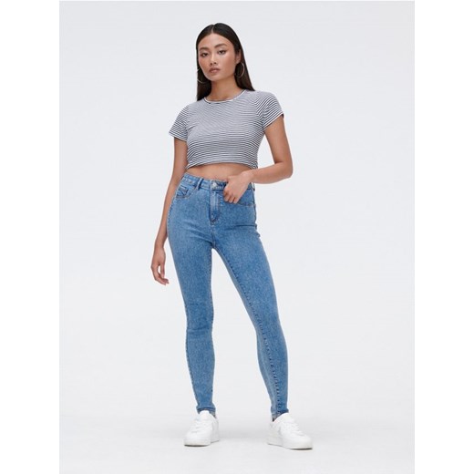 Cropp - Jeansy skinny push up - niebieski Cropp 32 wyprzedaż Cropp