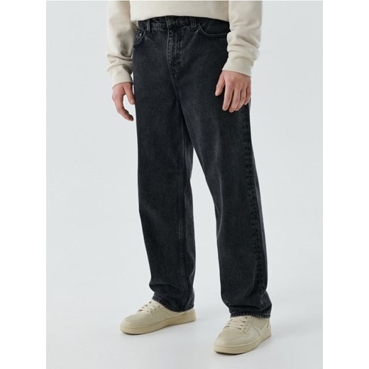 Cropp - Czarne jeansy wide leg - czarny Cropp 32/34 wyprzedaż Cropp