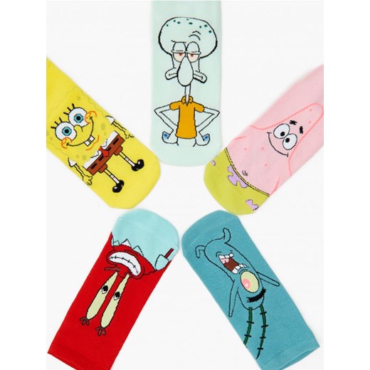 Cropp - 3 pack skarpetek SpongeBob - wielobarwny Cropp 39-41 okazja Cropp