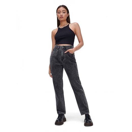 Cropp - Jeansy mom z efektem sprania - szary Cropp 36 okazyjna cena Cropp