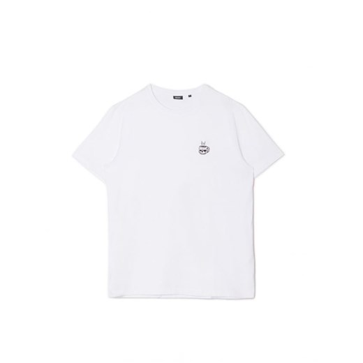 Cropp - Biały T-shirt z haftem - biały Cropp M Cropp