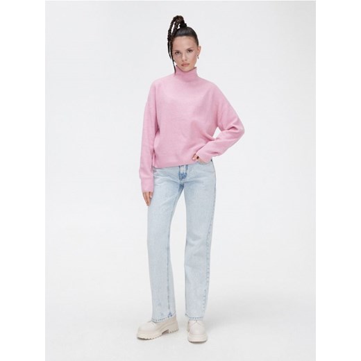 Cropp - Różowy sweter oversize - różowy Cropp L okazja Cropp
