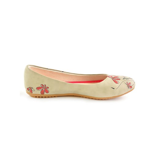 Goby Skórzane baleriny w kolorze czerwono-beżowym Goby 39 Limango Polska okazyjna cena