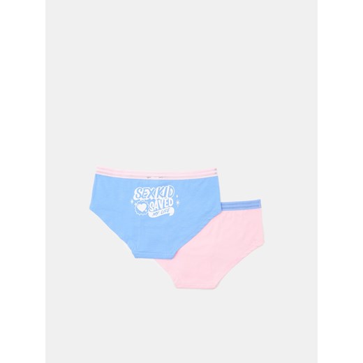 Sinsay - Majtki hipster Sex Education 2 pack - wielobarwny Sinsay L okazja Sinsay