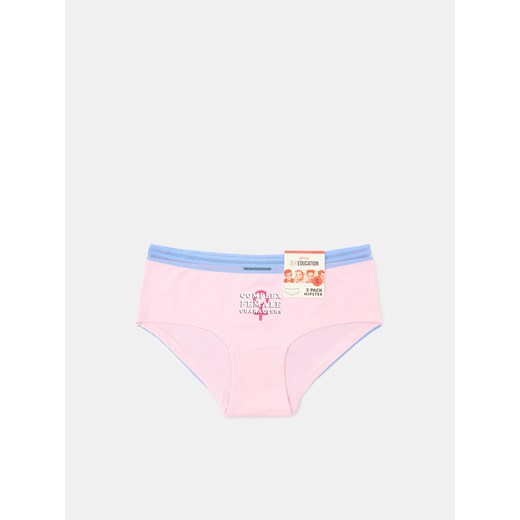 Sinsay - Majtki hipster Sex Education 2 pack - wielobarwny Sinsay XL wyprzedaż Sinsay