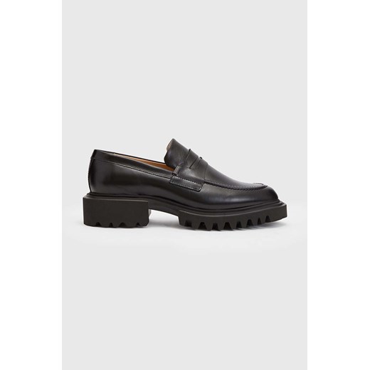 AllSaints mokasyny skórzane Lola Loafer Lola Loafer damskie kolor czarny na platformie WF0052Z ze sklepu ANSWEAR.com w kategorii Mokasyny damskie - zdjęcie 161474212