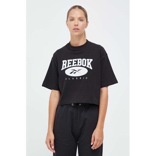 Reebok Classic t-shirt bawełniany ARCHIVE ESSENTIALS kolor czarny 100036314 ze sklepu ANSWEAR.com w kategorii Bluzki damskie - zdjęcie 161474541