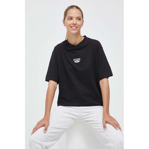 Reebok Classic t-shirt bawełniany ARCHIVE ESSENTIALS kolor czarny 100036332 ze sklepu ANSWEAR.com w kategorii Bluzki damskie - zdjęcie 161474551