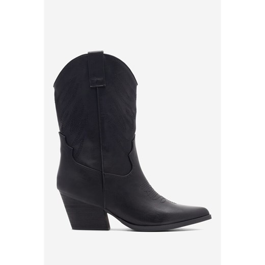 Botki Jenny Fairy czarne na obcasie na zamek 