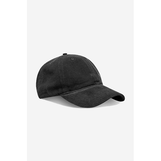 Wood Wood czapka z daszkiem sztruksowa Low profile corduroy cap kolor czarny gładka 12130810.9016 ze sklepu PRM w kategorii Czapki z daszkiem damskie - zdjęcie 161476491