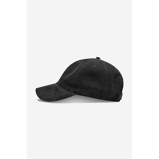 Wood Wood czapka z daszkiem sztruksowa Low profile corduroy cap kolor czarny Wood Wood ONE PRM okazyjna cena