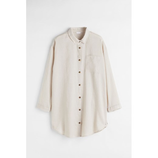 H & M - Lniana koszula nocna - Beżowy H & M XS H&M
