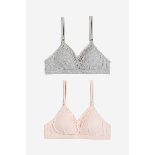 H & M - MAMA Usztywniany biustonosz dla karmiacej 2-pak - Szary H & M Dostępne inne rozmiary H&M
