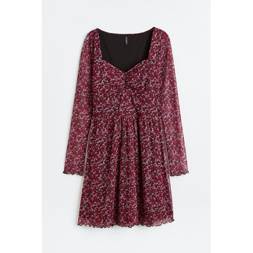 H & M - Siateczkowa sukienka - Czerwony H & M XS H&M