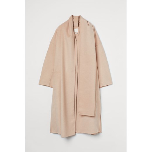 H & M - Płaszcz z domieszką wełny - Beżowy H & M M H&M