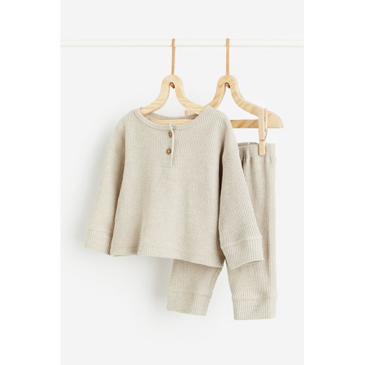 H & M - 2-teiliges Set mit Waffelstruktur - Beige - Kinder H & M 68 H&M