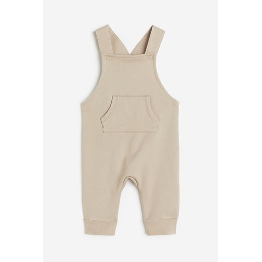 H & M - Dresowe spodnie ogrodniczki - Brazowy H & M 68 (4-6M) H&M