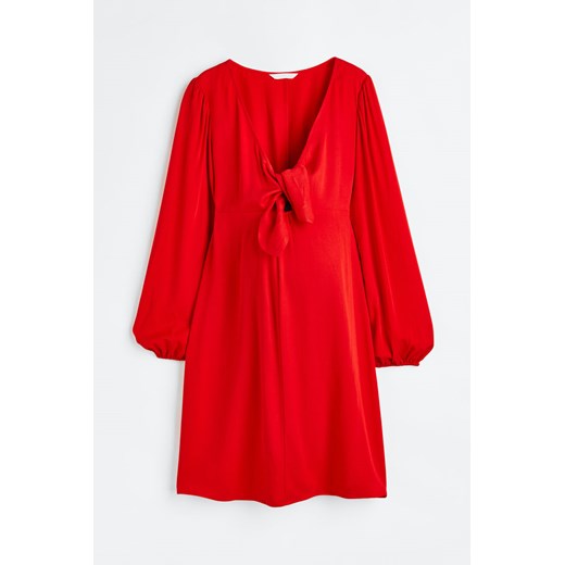 H & M - MAMA Kleid mit Bindedetail - Rot - Damen H & M XL H&M