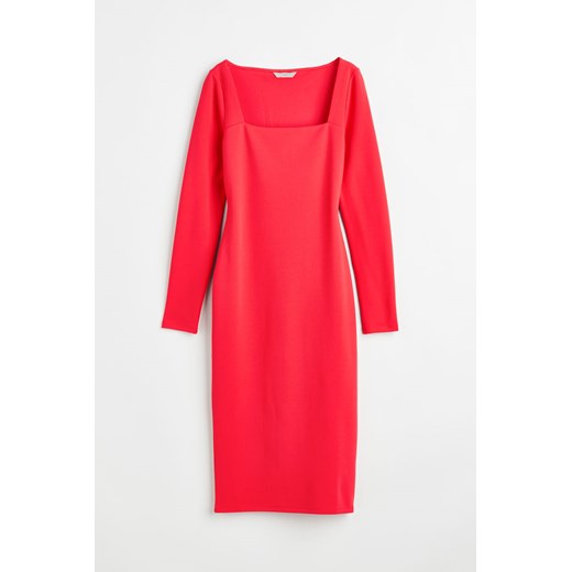 H & M - Kleid mit eckigem Ausschnitt - Orange - Damen H & M XL H&M