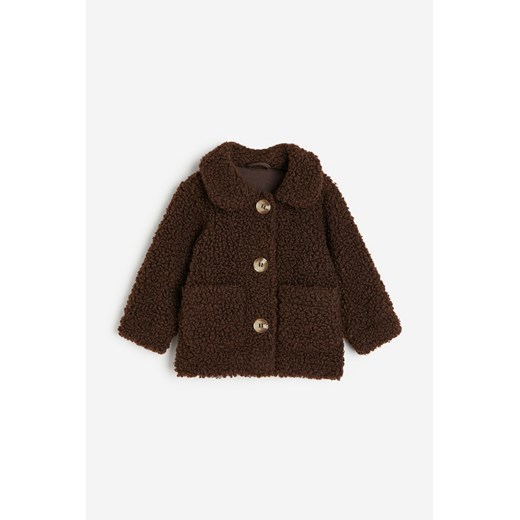 H & M - Kurtka miś z kołnierzem - Brązowy H & M uniwersalny H&M