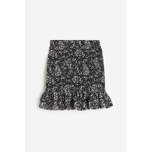 H & M - Elastycznie marszczona spódnica z szyfonu - Czarny H & M 140 (9-10Y) H&M