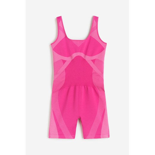H & M - Bezszwowy kombinezon sportowy DryMove - Różowy H & M uniwersalny H&M