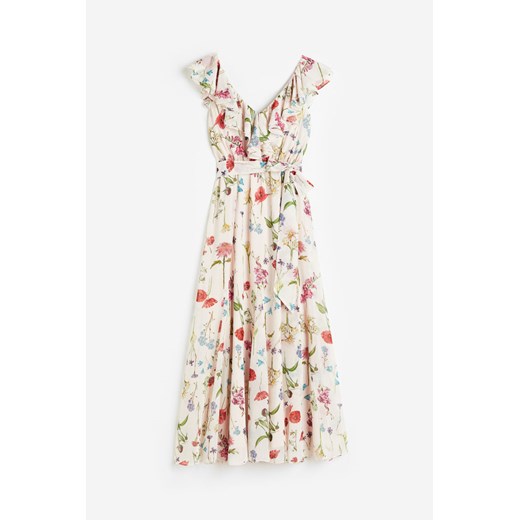 H & M - Długa sukienka szyfonowa - Biały H & M M H&M