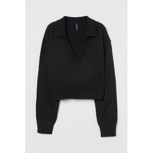 H & M - Pullover mit Kragen - Schwarz - Damen H & M M H&M