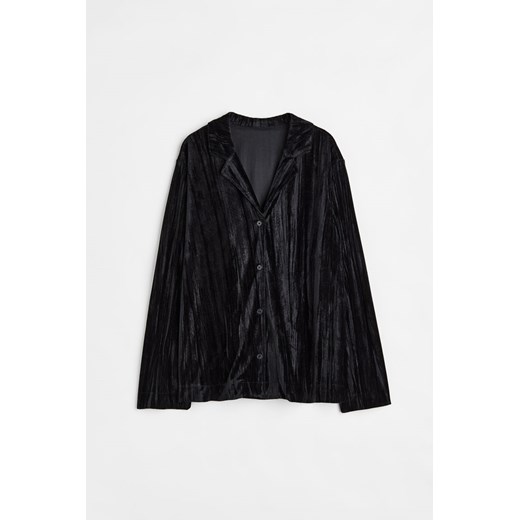 H & M - Welurowa koszula nocna - Czarny H & M S H&M