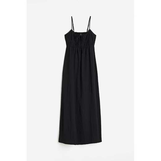 H & M - Gecrinkeltes Kleid mit Bindedetail - Schwarz - Damen H & M S H&M